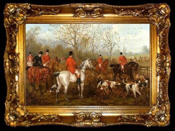 framed  unknow artist Classical hunting fox, Equestrian and Beautiful Horses, 031., ta009-2